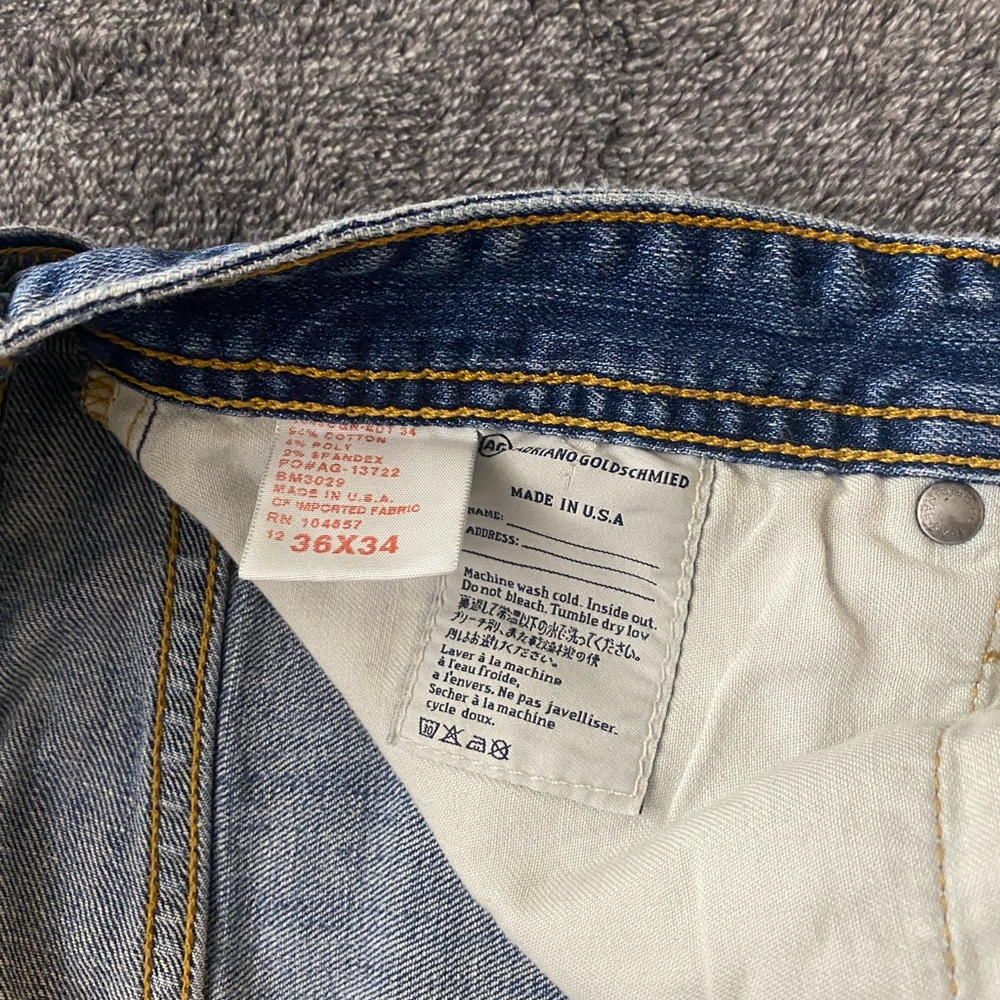 AG Adriano Goldschmied Men's Straight Blue Jeans The protege - Picture 6 of 8